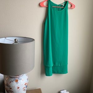 Lila Rose Emerald Green Layered Tank Dress